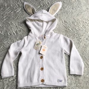 Peter rabbit white cardigan bunny sweater 18-24 m